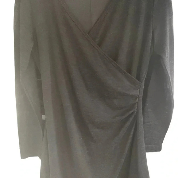 Prana Gray Chic Dress Size Medium Faux Wrap Teacher - Picture 2 of 7